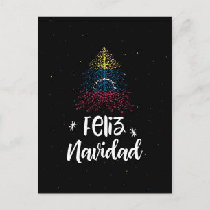 Merry Christmas with Venezuela flag Holiday Postcard