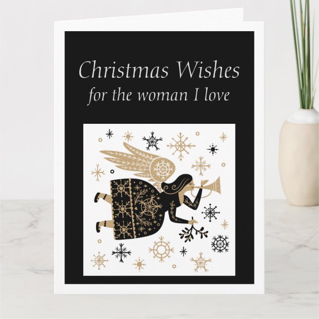 Merry Christmas Woman I love Special Angel Card (Front)