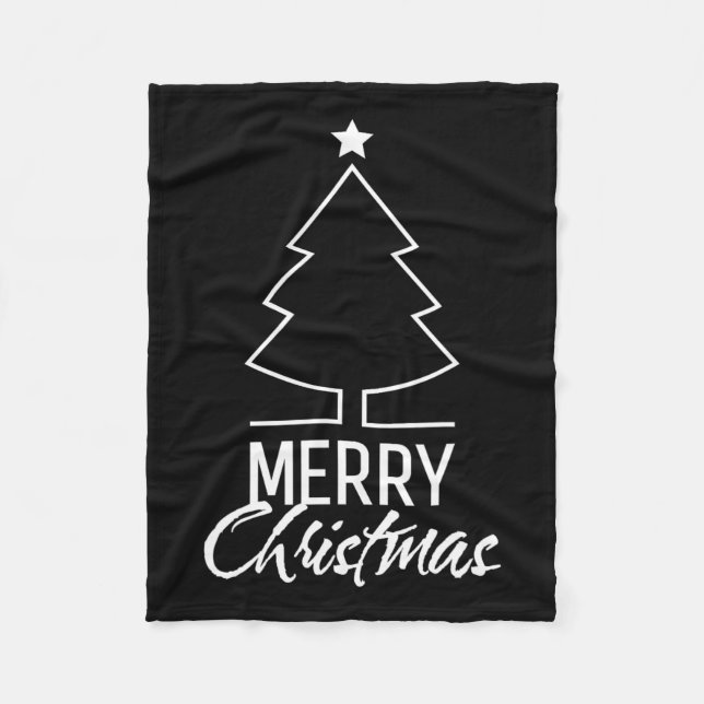 Merry Christmas Women Men Kids Boys Girls Xmas Tre Fleece Blanket (Front)