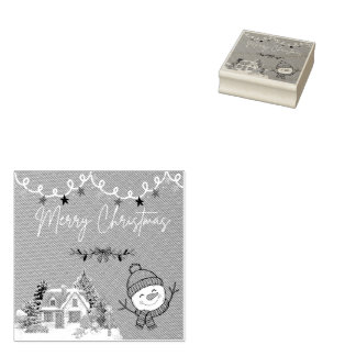 Merry Christmas Wood Art Stamp