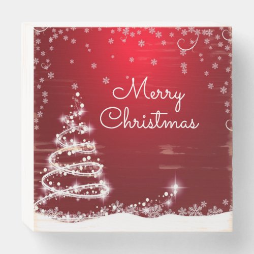 Merry Christmas Wooden Box Sign