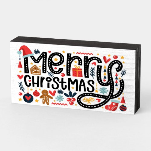 Merry Christmas Wooden Box Sign