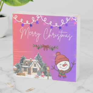 Merry Christmas  Wooden Box Sign