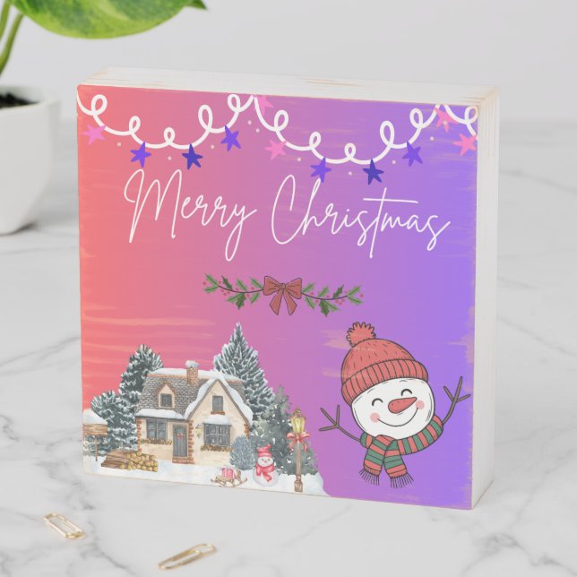 Merry Christmas  Wooden Box Sign (In Situ Horizontal)