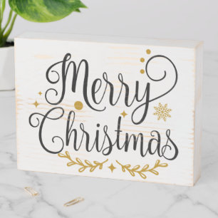 Merry Christmas Wooden Box Sign