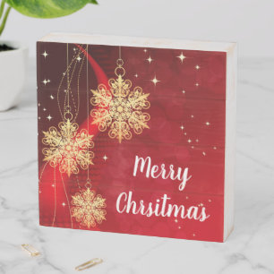 Merry Christmas Wooden Box Sign