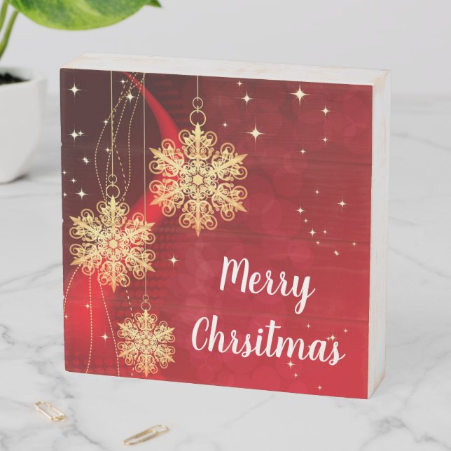 Merry Christmas Wooden Box Sign (In Situ Horizontal)