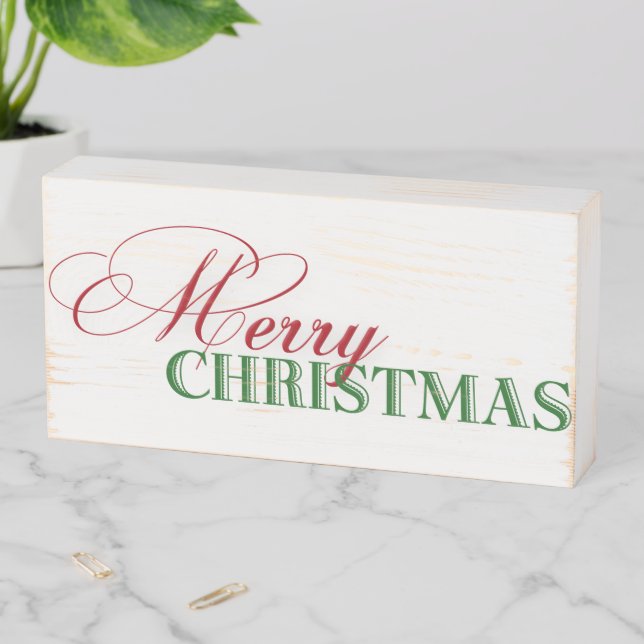 Merry Christmas Wooden Box Sign (In Situ Horizontal)