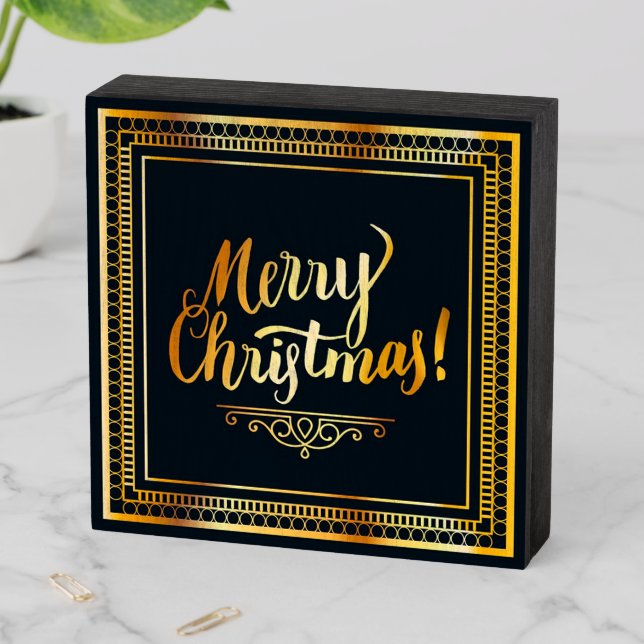 Merry Christmas Wooden Box Sign (In Situ Horizontal)