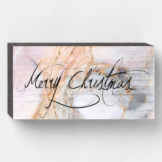 “Merry Christmas” Wooden Box Sign (Front Horizontal)