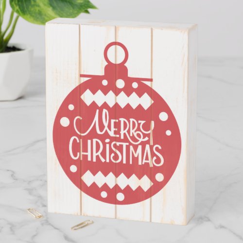 Merry Christmas Wooden Box Sign