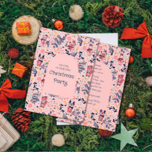 Merry Christmas Woodland Friends in Winter Forest Invitation