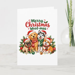 Merry Christmas Woof-mas Dog Lovers Card