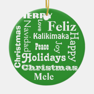 Merry Christmas Word Art Christmas Ornament