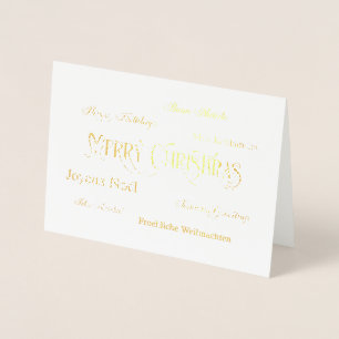 Merry Christmas Word Cloud Foil Greeting Card