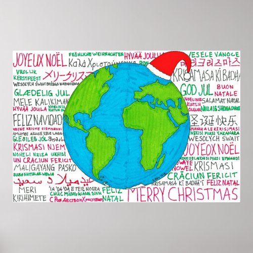 Merry Christmas World Languages Poster