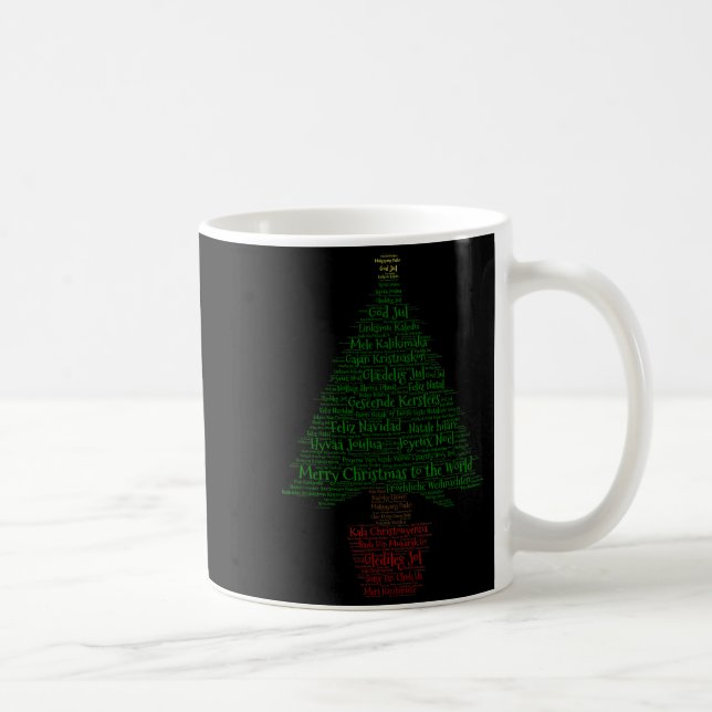 Merry Christmas World Languages Word Tree  Coffee Mug (Right)