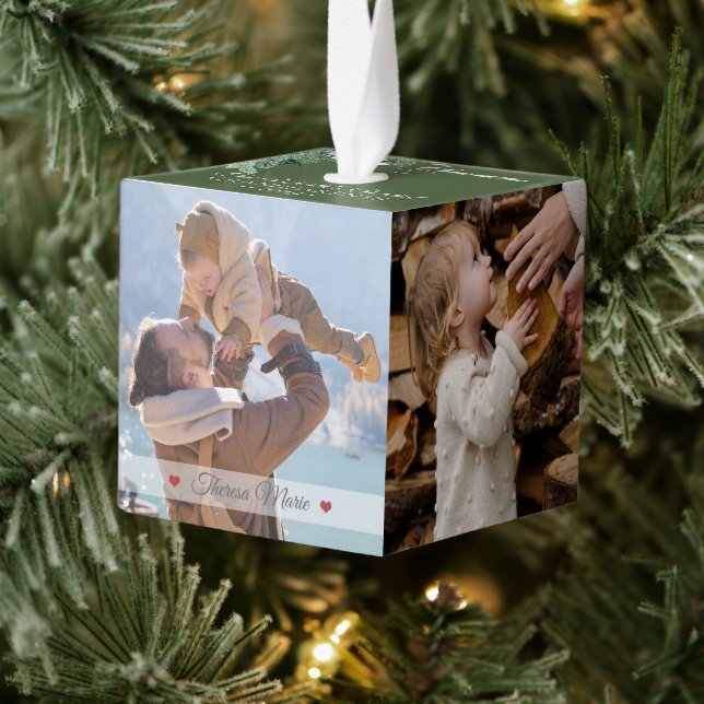 Merry Christmas World's Greatest Keepsake 5 Photo Cube Ornament (Tree)