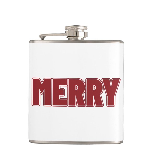 Merry Christmas Wrapped Flask (Front)