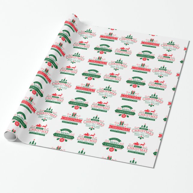 Merry Christmas Wrapping Paper (Unrolled)
