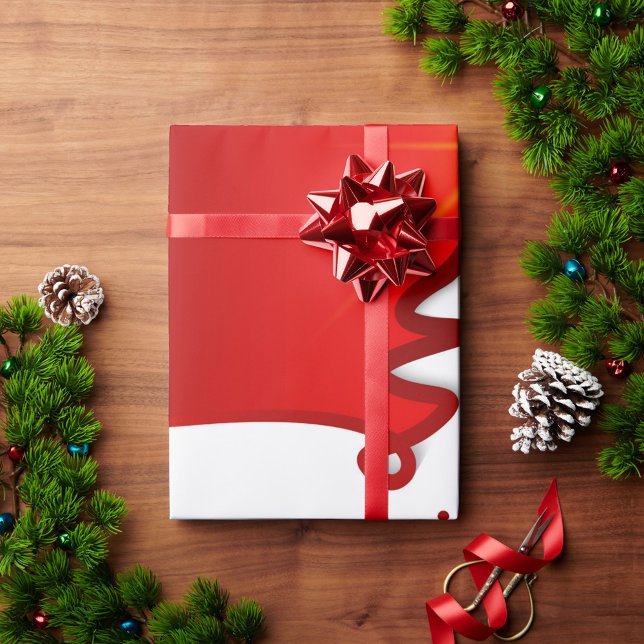 Merry Christmas Wrapping Paper (Festive greenery and pinecones surround this beautiful gift!)