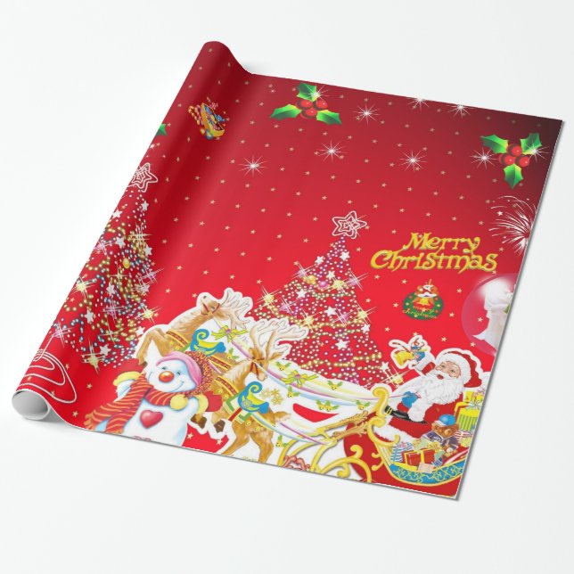 Merry Christmas Wrapping Paper (Unrolled)