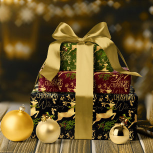 Merry Christmas Wrapping Paper Elegant Reindeer