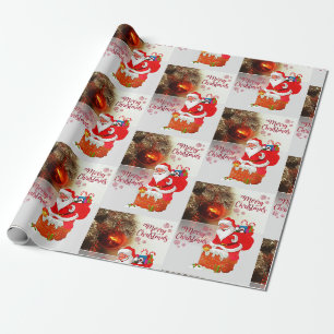 Merry Christmas Wrapping Paper Santa