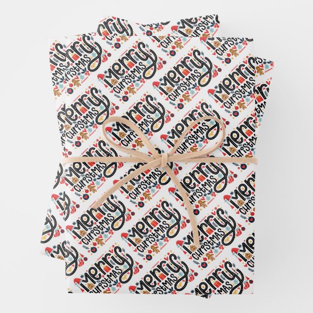 Merry Christmas Wrapping Paper Sheets (In situ)