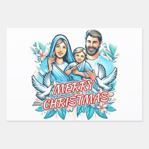 Merry Christmas Wrapping Paper Sheets