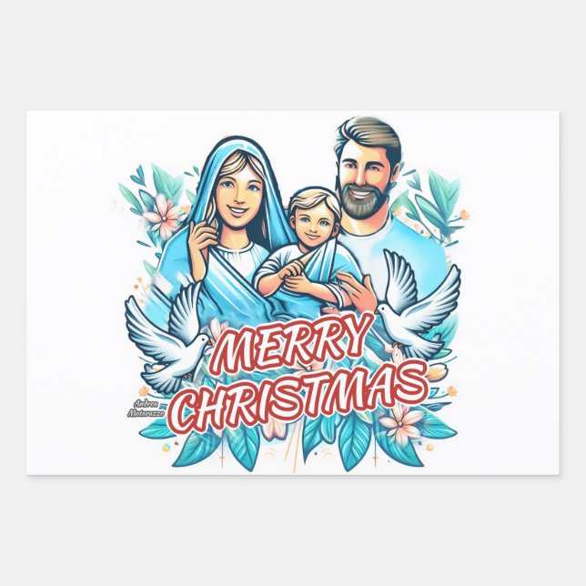 Merry Christmas  Wrapping Paper Sheets (Front)