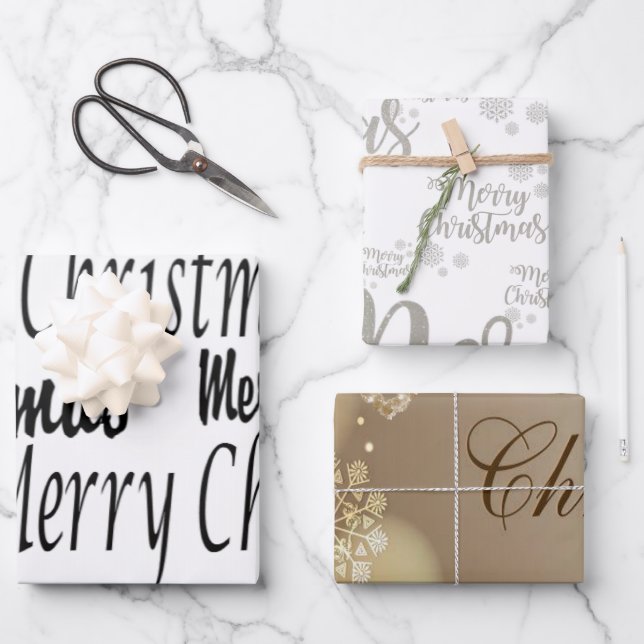 Merry Christmas Wrapping Paper Sheets (Front)