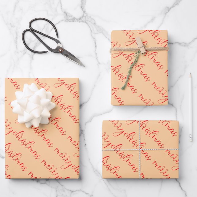 merry Christmas  Wrapping Paper Sheets (Front)