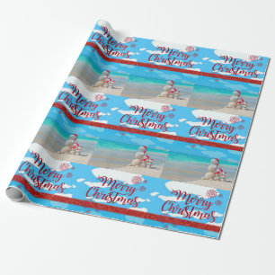 Merry Christmas Wrapping Paper Snowman