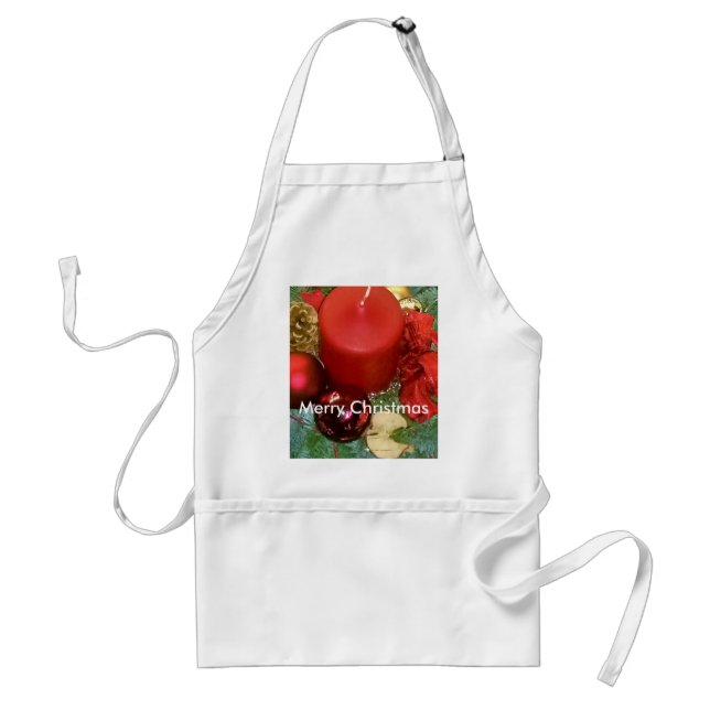 Merry Christmas Wreath Adult Apron (Front)