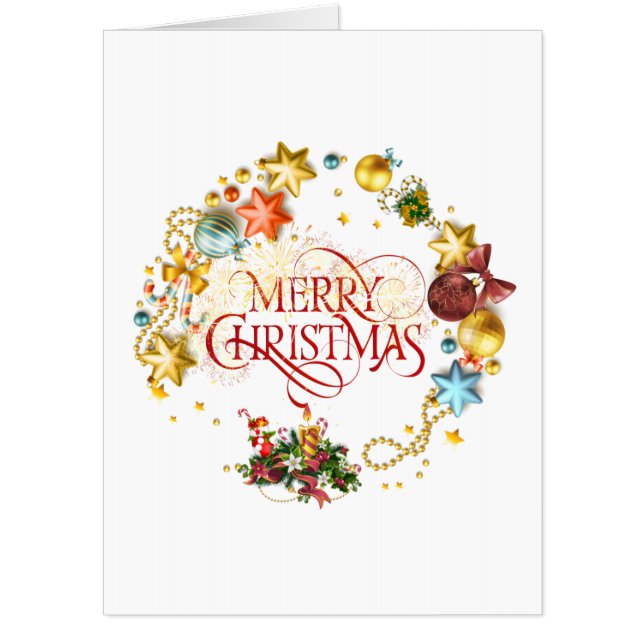 Merry Christmas wreath Card (Front)
