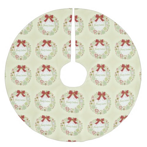 Merry Christmas Wreath _ Christmas Tree Skirt