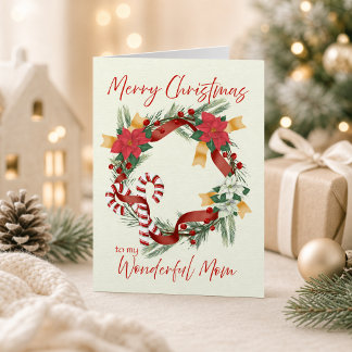 Merry Christmas Wreath for Mom Card