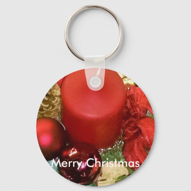 Merry Christmas Wreath Keychain (Front)