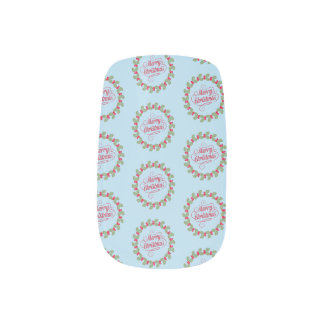 Merry Christmas Wreath Minx Nail Art