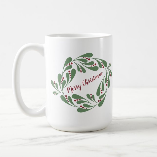 Merry Christmas Wreath - Mug (Left)