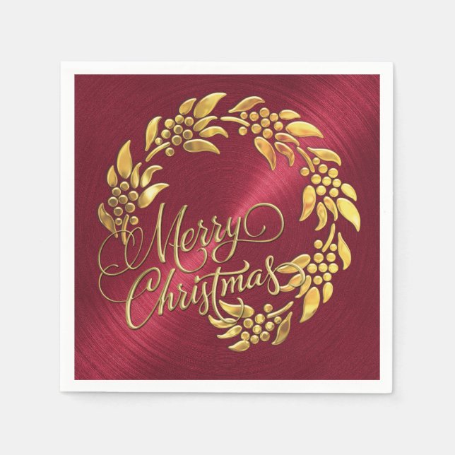 Merry Christmas Wreath Napkins (Front)