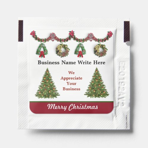 Merry Christmas Wreath Red White Hand Sanitizer Packet