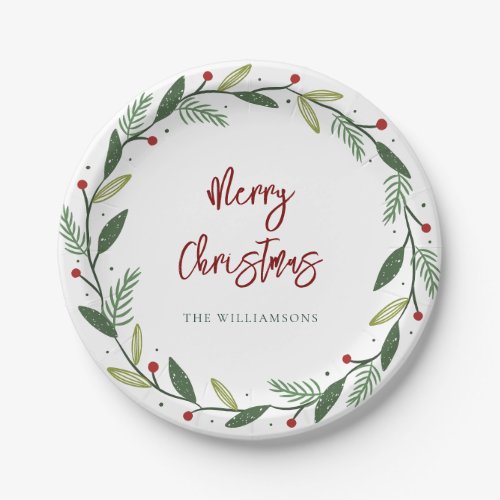 Merry Christmas Wreath Script  Modern Holiday