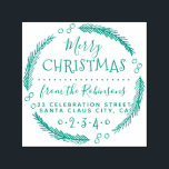 Merry Christmas Wreath Script Name Return Address Self-inking Stamp<br><div class="desc">Easily personalize these custom Merry Christmas Wreath Script Name Return Address self-inking rubber stamps with your own names and address. To customize these rubber stamps, click on "Personalize this template" and change the text in the boxes provided. Available in 9 different colors and 6 sizes. Please view your design on...</div>