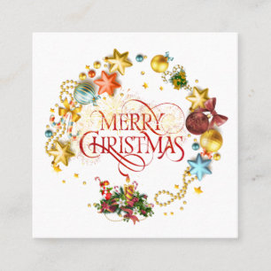 Merry Christmas wreath Square Business Card