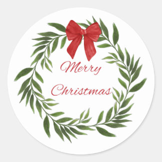 Merry Christmas Wreath Sticker
