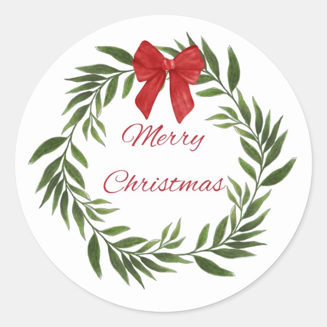 Merry Christmas Wreath Sticker (Front)