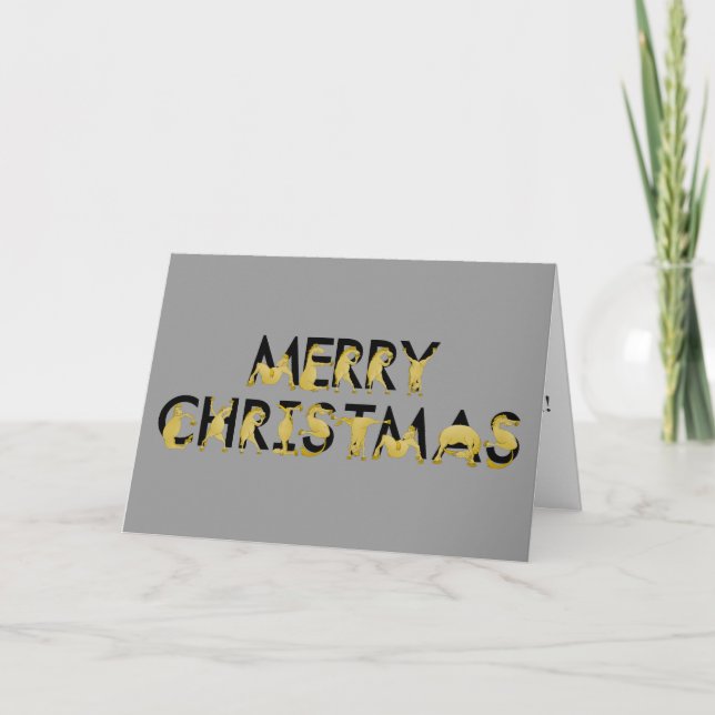 Merry christmas written in ponies! holiday card (Front)