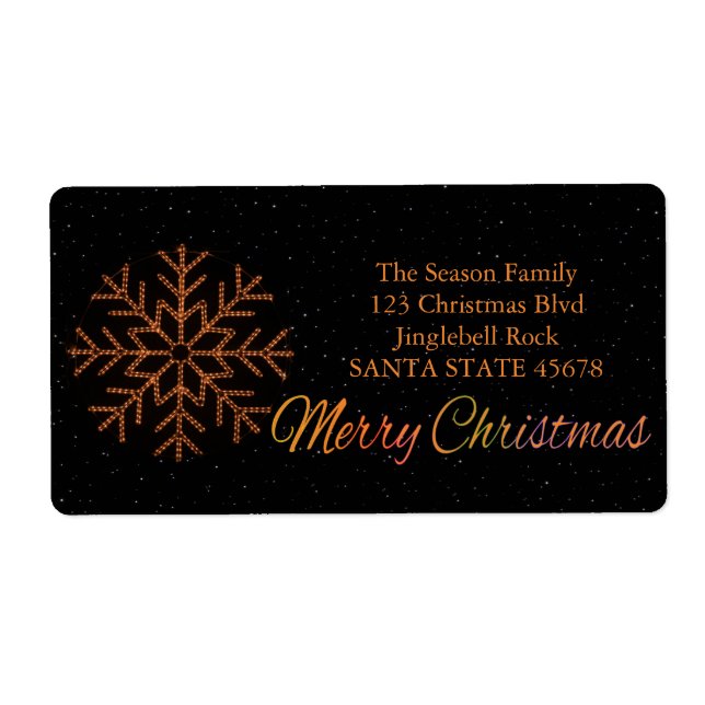 Merry Christmas x-mas Crystal Light Label (Front)